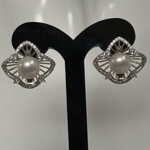 925 sterling Silver freshwater Pearl Earrings